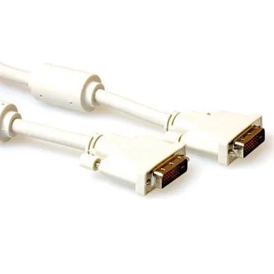 Кабел ACT AK3632 DVI-D мъжко - DVI-D мъжко 5 м Бял Булк