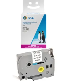 ЛЕНТА ЗА ЕТИКЕТНИ ПРИНТЕРИ BROTHER ТИП TZ - 9 mm x 800 m - BLACK ON WHITE TAPE - TZE221 (TZE-221) - PN RL-BR-TZ221-BK -
