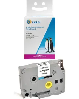 ЛЕНТА ЗА ЕТИКЕТНИ ПРИНТЕРИ BROTHER ТИП TZ - 9 mm x 800 m - BLACK ON WHITE TAPE - TZE221 (TZE-221) - PN RL-BR-TZ221-BK -