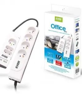 EVER Office Plus surge protector 1.2m + 1.8m T / LZ06-OFP018 / 0000