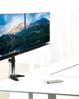 Alternative view of Maclean Handle desktop LCD monitors to the two MC-714 13-27 8kg aluminum