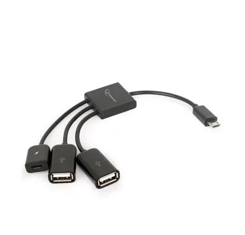 Gembird USB OTG кабел Micro BM -> 2xUSB-AF + BF Micro 13cm