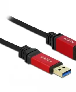 Alternative view of Кабел Delock USB-A мъжко - USB-B мъжко, 2 м, Premium, Екраниран, Черен