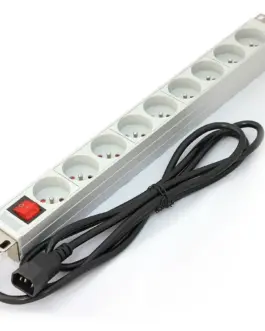 Digitus The PDU 19 rack, 9 slots Type E, C14 connector кабел, 2m, aluminum switch
