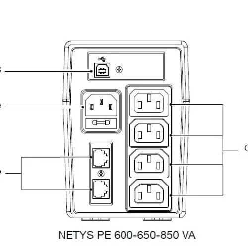 Alternative view of Socomec UPS NETYS PE 650VA/360W 230V/AVR/4XIEC,USB,LED