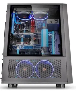 Thermaltake Core X71 Full Tower USB3.0 Tempeчервен Glass - черен
