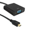 Qoltec адаптер Micro HDMI D male / VGA female | 0.2m