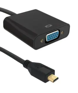Qoltec адаптер Micro HDMI D male / VGA female | 0.2m