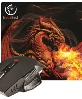 Rebeltec червен DRAGON gameкомплект мишка & подложка за мишка
