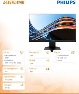 Philips Monitor 23.8 243S7EHMB IPS HDMI Pivot Speakers