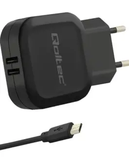 Qoltec Network зарядно 17W | 5V | 3.4A | 2xUSB + Micro USB кабел