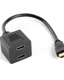 Lanberg HDMI-A адаптер (M) -> HDMI-A (F) x2 20cm splitter