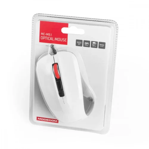 MODECOM M9.1 черен AND бял кабел OPTICAL MOUSE