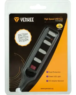 Alternative view of YENKEE Hub 4x USB 2.0 YHB 4002BK черен, switch, Plug & Play
