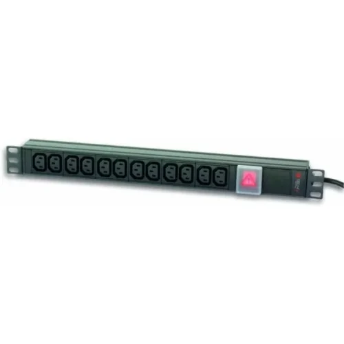 Techly Rack 19 rack for UPS 12 sockets, 2m черен, 250V/16A