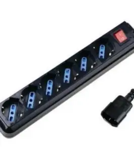 Techly UPS power strip with 6 sockets, 1,5m черен