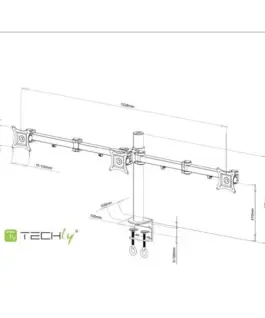 Techly Triple desk LED/LCD monitor arm 13-24inch 3x10kg черен