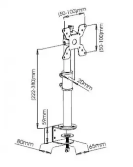 Alternative view of Techly Desk handle LCD/LED 13-30 inches vertical, 15kg, adjustable height