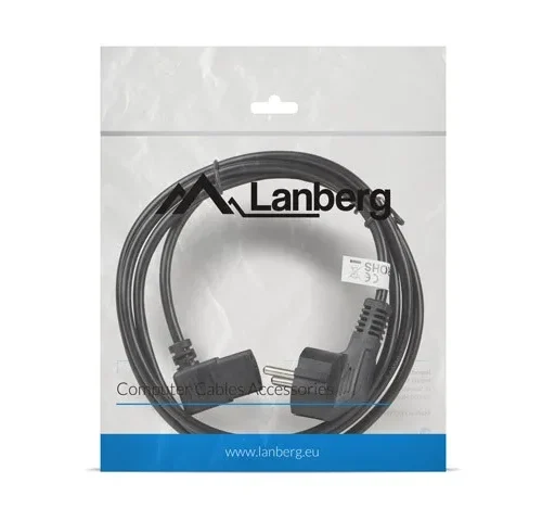 Lanberg кабел power CEE 7/7 - IEC 320 C13 right angle VDE 1.8M черен