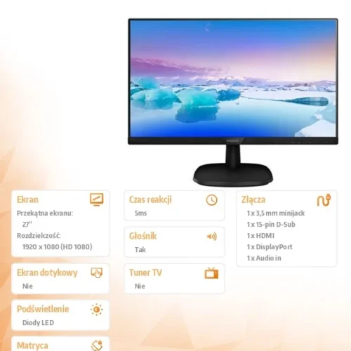 Philips Monitor 27 273V7QJAB IPS HDMI DP Speakers