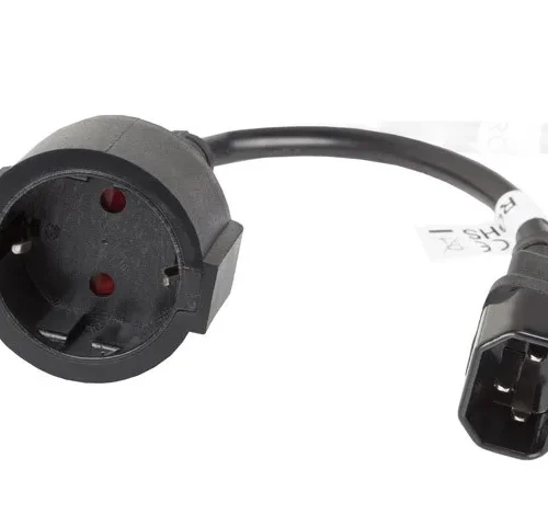 Lanberg Extension power кабел IEC 320 C14 - Schuko 20cm черен