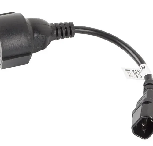 Lanberg Extension power кабел IEC 320 C14 – Schuko 20cm черен