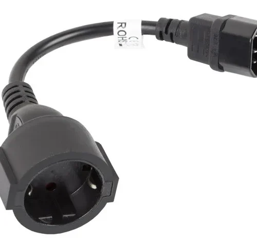 Lanberg Extension power кабел IEC 320 C14 – Schuko 20cm черен