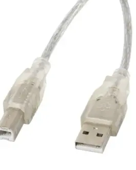 Lanberg кабел USB 2.0 AM-BM 1.8 Ferryt прозрачен