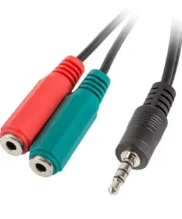 Lanberg адаптер Jack Mini(M) -> Jack Mini(F)x2 20cm