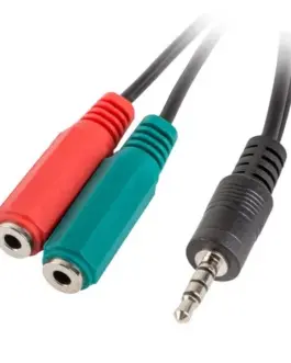 Lanberg адаптер Jack Mini(M) -> Jack Mini(F)x2 20cm