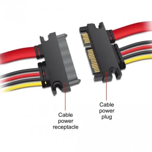 Удължителен кабел DeLock SATA 6 Gb/s 22 pin plug – SATA 22 pin