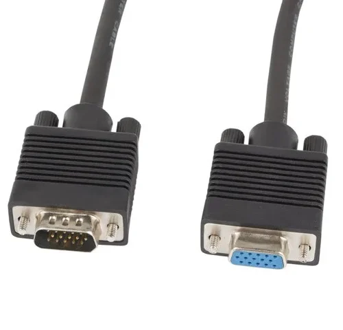 Lanberg кабел VGA Ferryt 1.8M M/F Shield черен