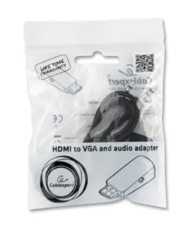 Alternative view of Gembird адаптер HDMI-A(M)->VGA(F)+Audio