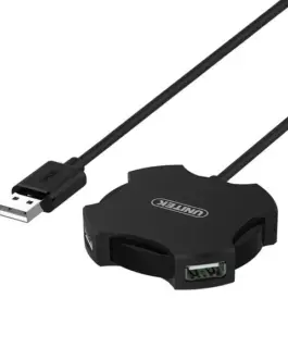 Unitek HUB 4x USB 2.0 micro черен; Y-2178