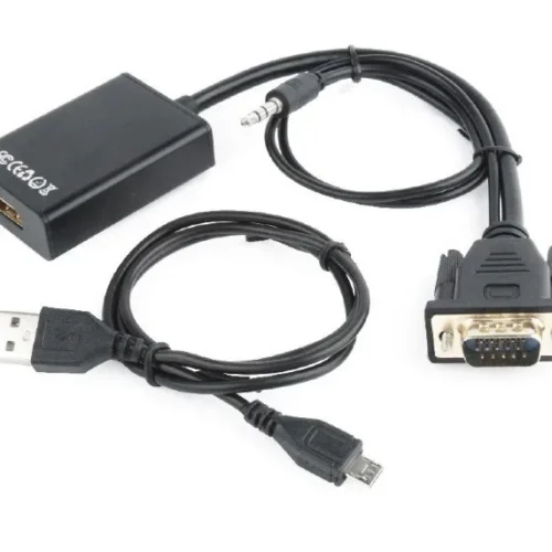 Gembird VGA to HDMI конвертор 15 cm черен