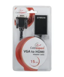 Gembird VGA to HDMI конвертор 15 cm черен