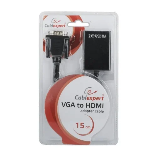 Gembird VGA to HDMI конвертор 15 cm черен