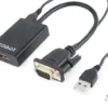 Gembird VGA to HDMI конвертор 15 cm черен