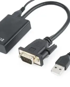 Gembird VGA to HDMI конвертор 15 cm черен
