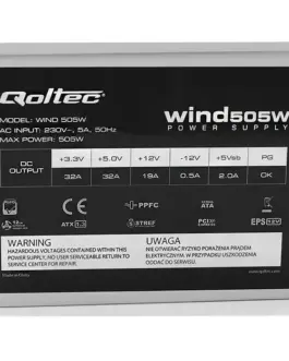 Alternative view of Qoltec ATX захранващ блок Qoltec Wind 505W (bulk)