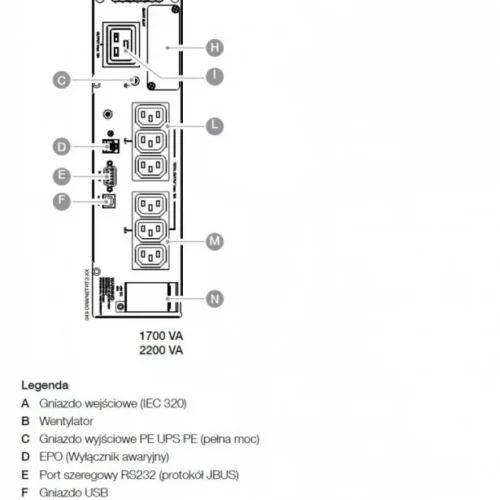 Alternative view of Socomec UPS NETYS RT 2200VA/1800W USB/IEC/EPO/6xC13/1xC19 NRT2-U2200