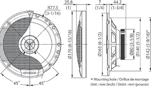 Alternative view of Kenwood KFC-1766