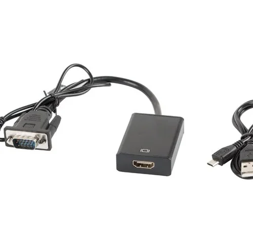 Alternative view of Lanberg адаптер VGA(M) + Audio - HDMI (Ż)