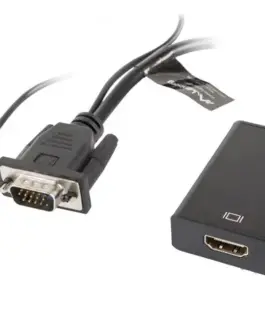 Lanberg адаптер VGA(M) + Audio - HDMI (Ż)
