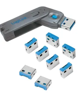 LogiLink USB port blocker key and 8x locks