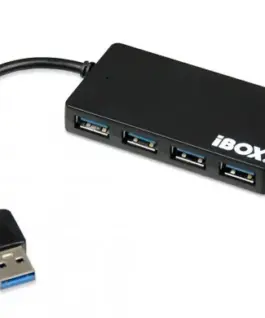 iBOX HUB USB 3.0 черен 4-ports Slim