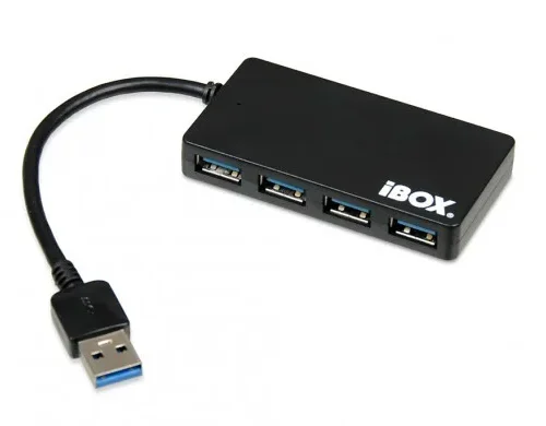 iBOX HUB USB 3.0 черен 4-ports Slim