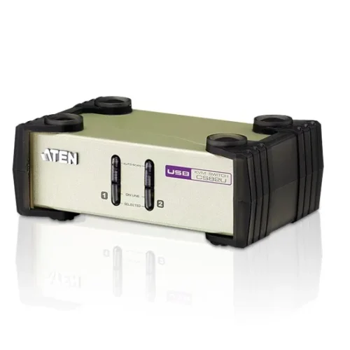Alternative view of ATEN ATEN BIURKOWY KVM 2PORT PS2 USB VGA CS82U