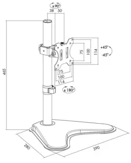Alternative view of LogiLink Monitor desk stand, VESA, max 8 kg