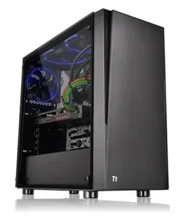 Thermaltake Versa J21 USB3.0 Tempeчервен Glass - черен